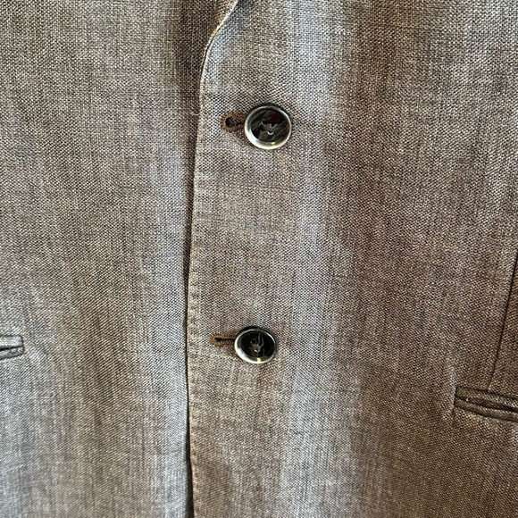 Angelico Franceschini 100% Linen Distressed Gray Blazer Sz 40R or M - Picture 3 of 16